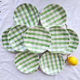 Antique checkered soup plates