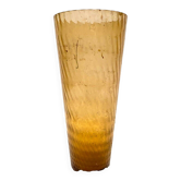 Large conical vase in opaque and wavy glass 20th century