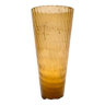 Grand vase conique en verre opaque et ondulé XX siècle