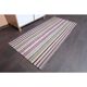 Tapis de couloir kilim turc vintage en laine et coton rose noué à la main