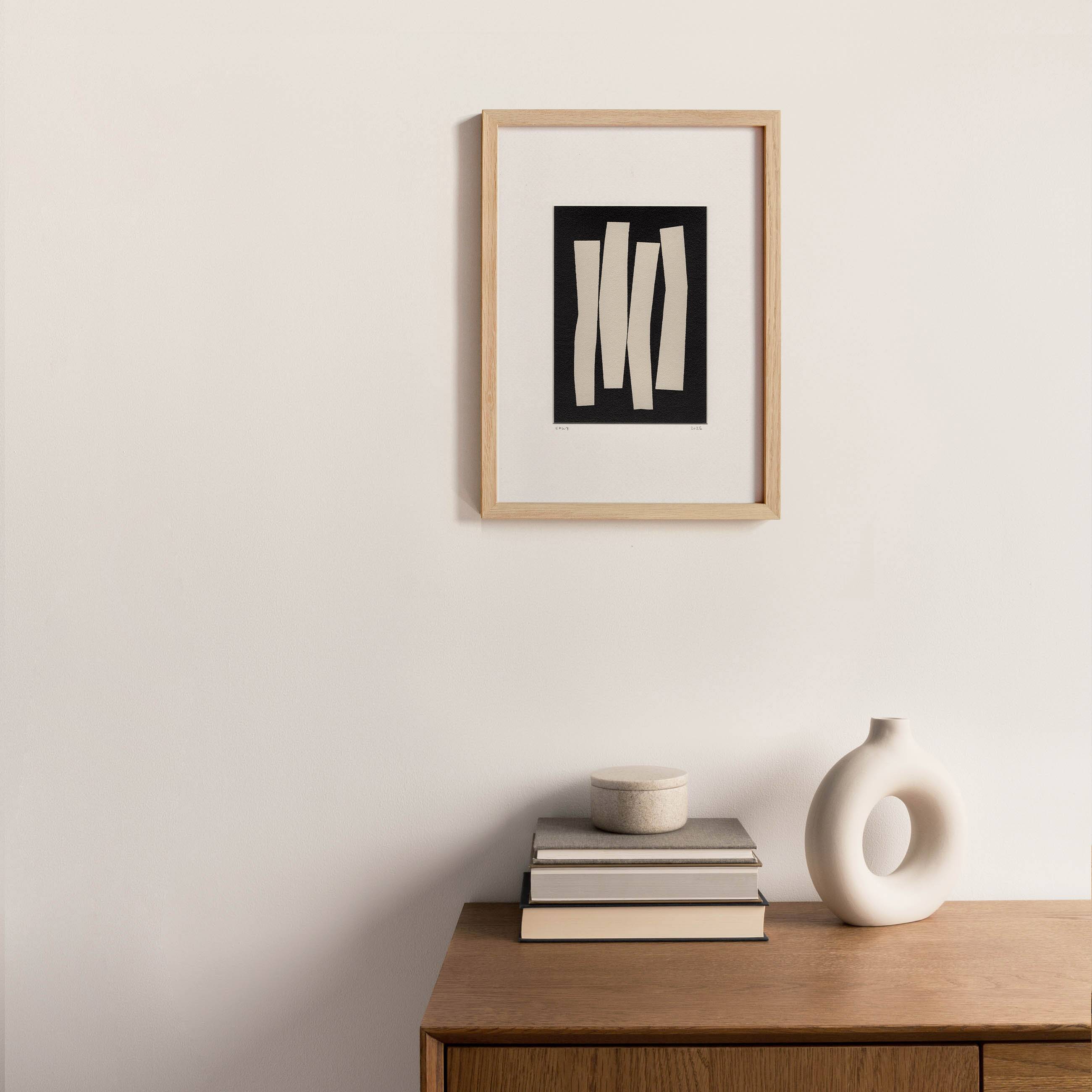 Abstract painting on paper signed eawy
