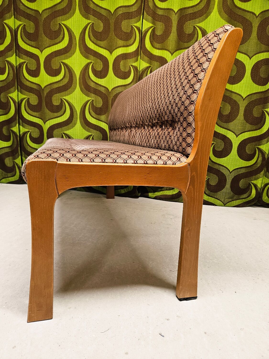 Vintage velvet bench 1970