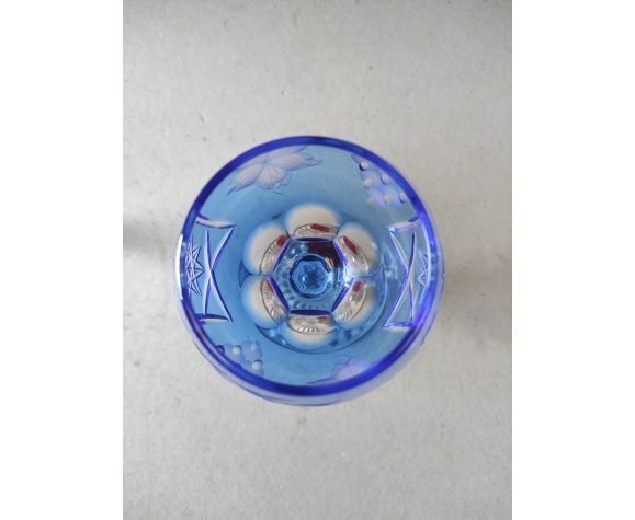 Series of 6 colorful Lorraine crystal roemers