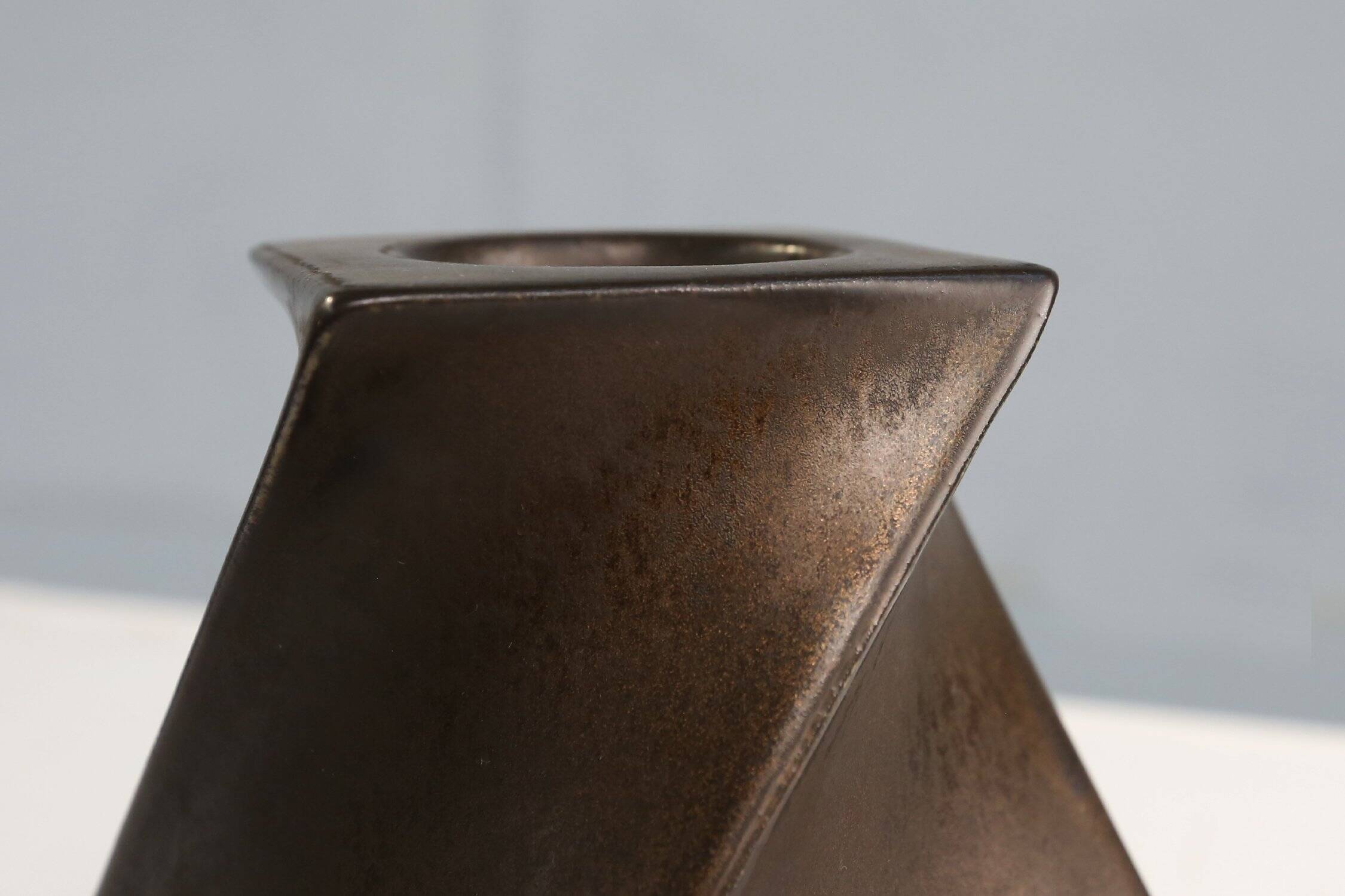 Bronze Candleholder in Ceramic by Jan Van Der Vaart, The Netherlands 1978