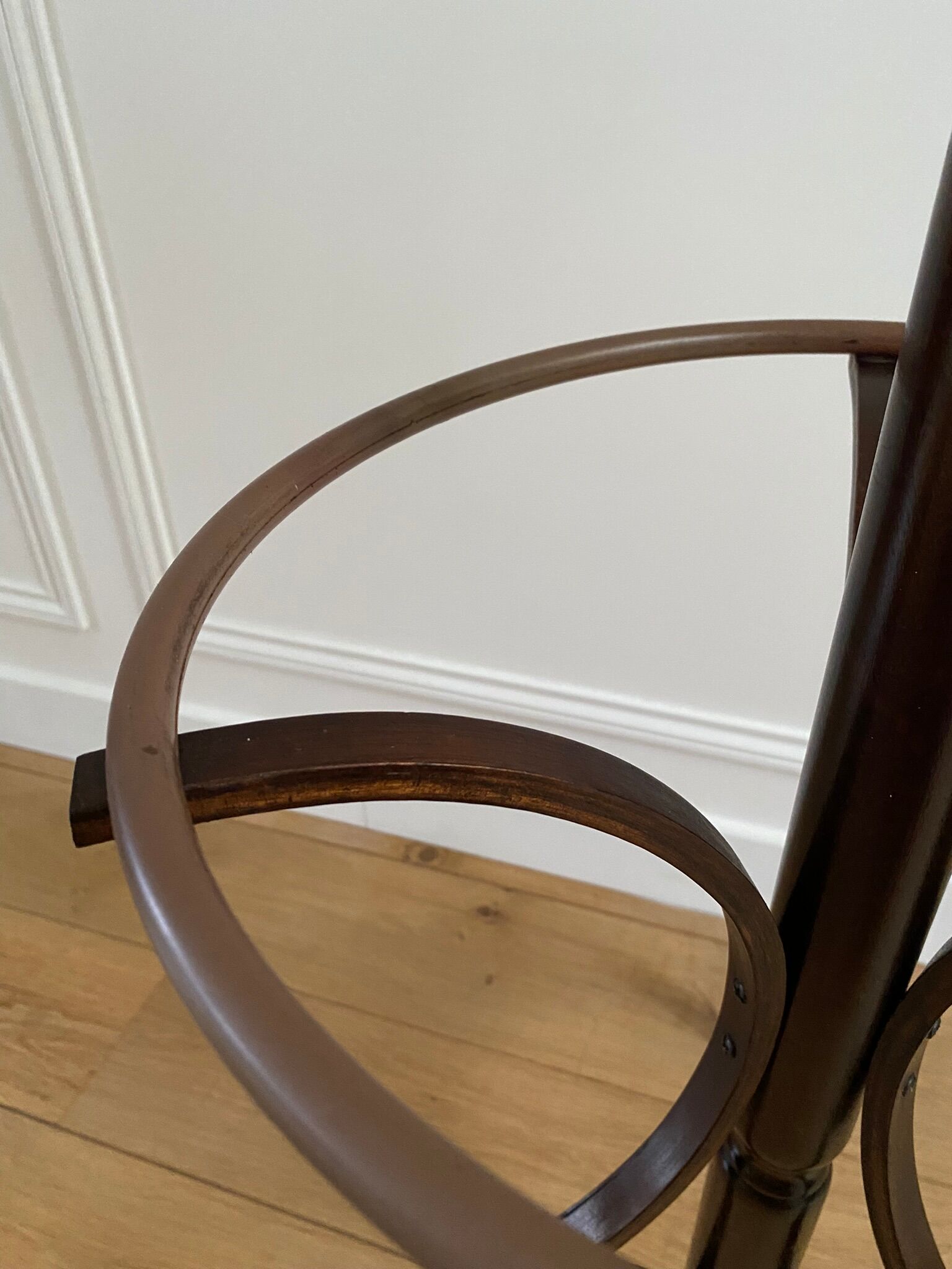 Vintage curved wooden parrot coat rack