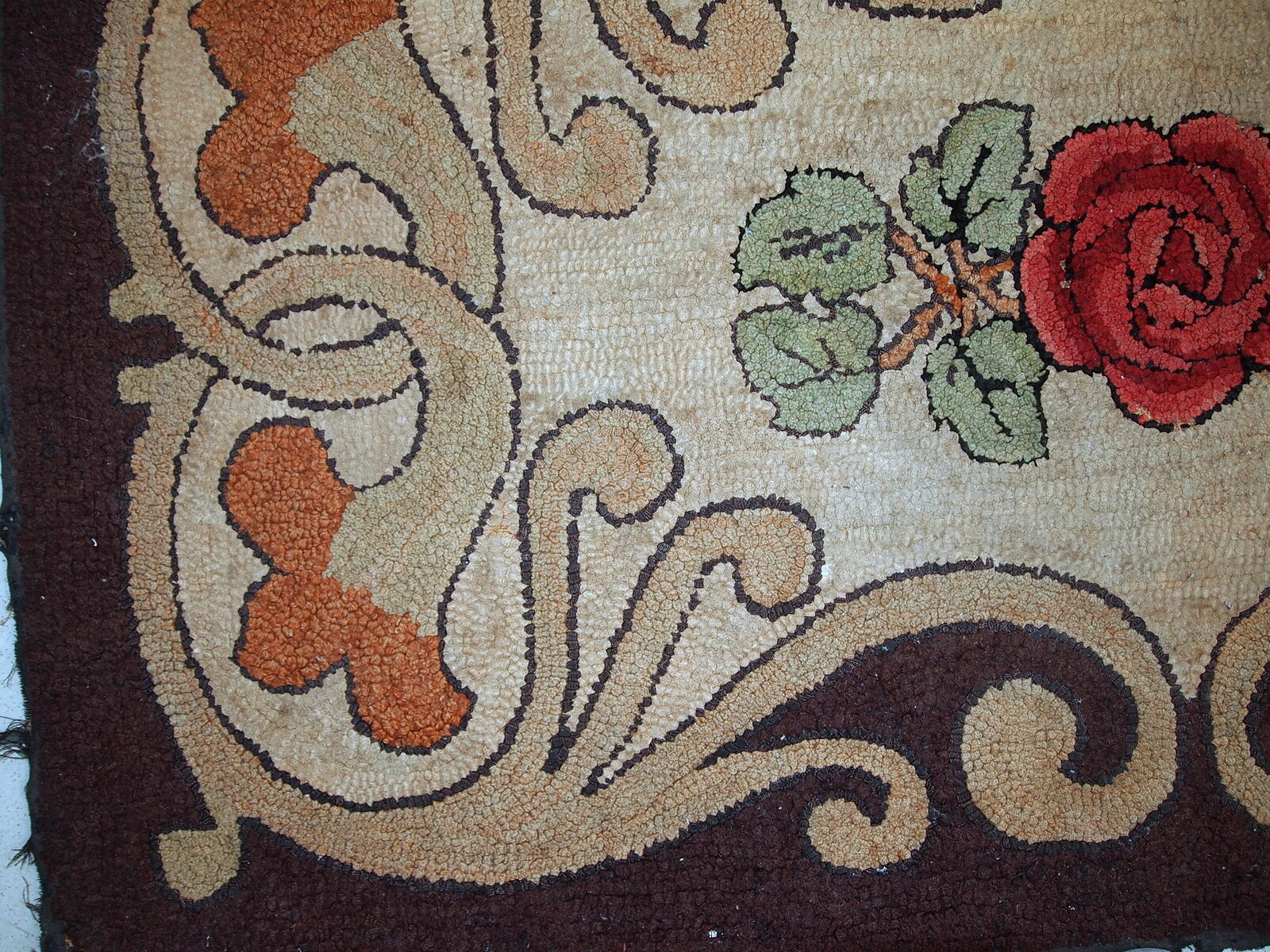 Carpet former American hooke made hand 76x130cm 1900