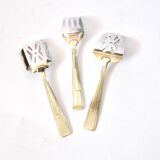 Set of 3 modernist 1950s dessert cutlery in silver by RENEKA.