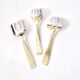 Set of 3 modernist 1950s dessert cutlery in silver by RENEKA.