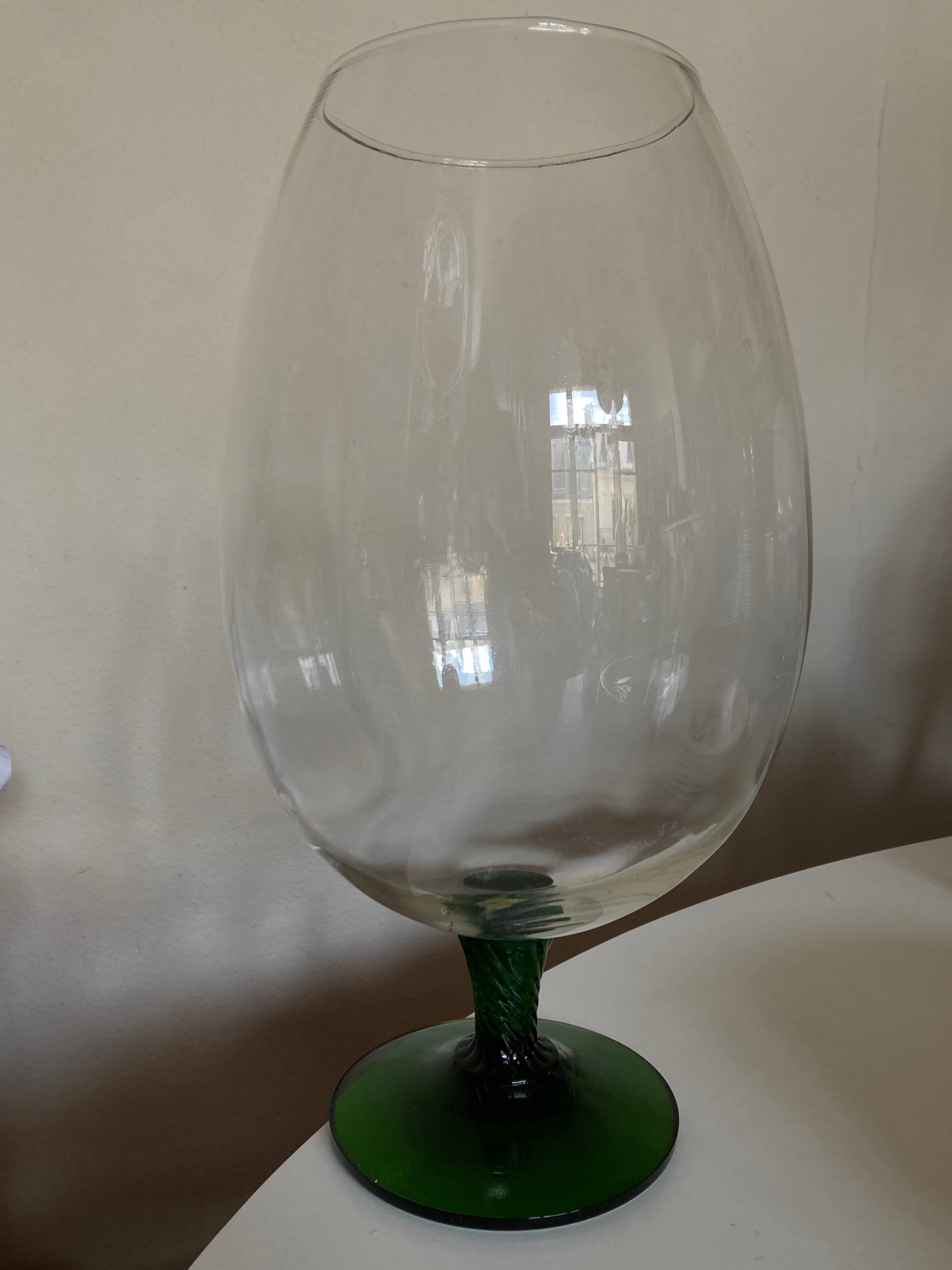 XXXL vase in Empoli glass, Italian work, Italy 1960