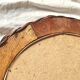 Vintage round woven rattan wall mirror