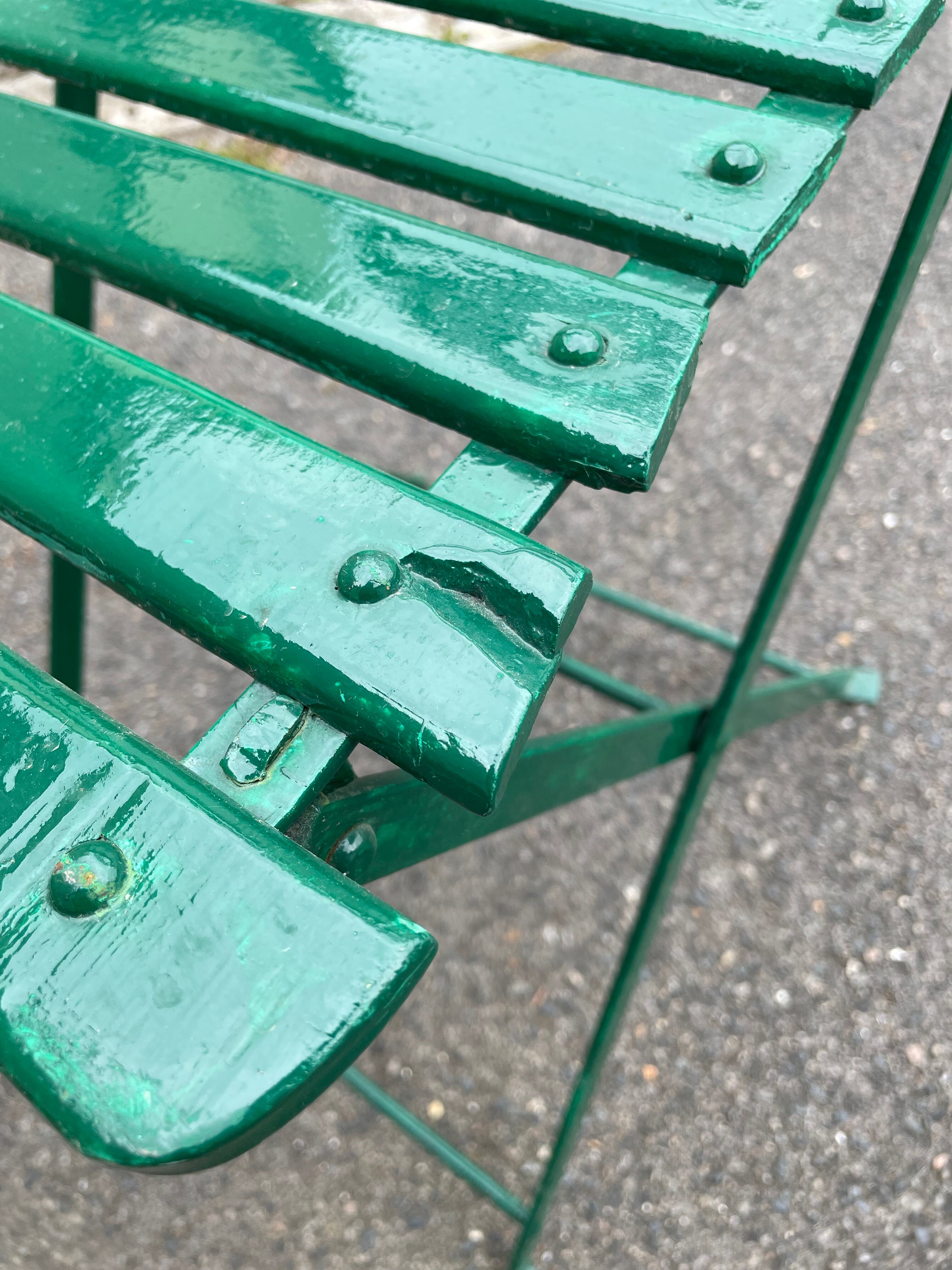 Set of 3 old folding garden chairs