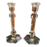 Crystal candlesticks Val Saint Lambert