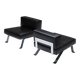 Black leather Ombra 512 lounge chairs by Charlotte Perriand for Cassina Italy