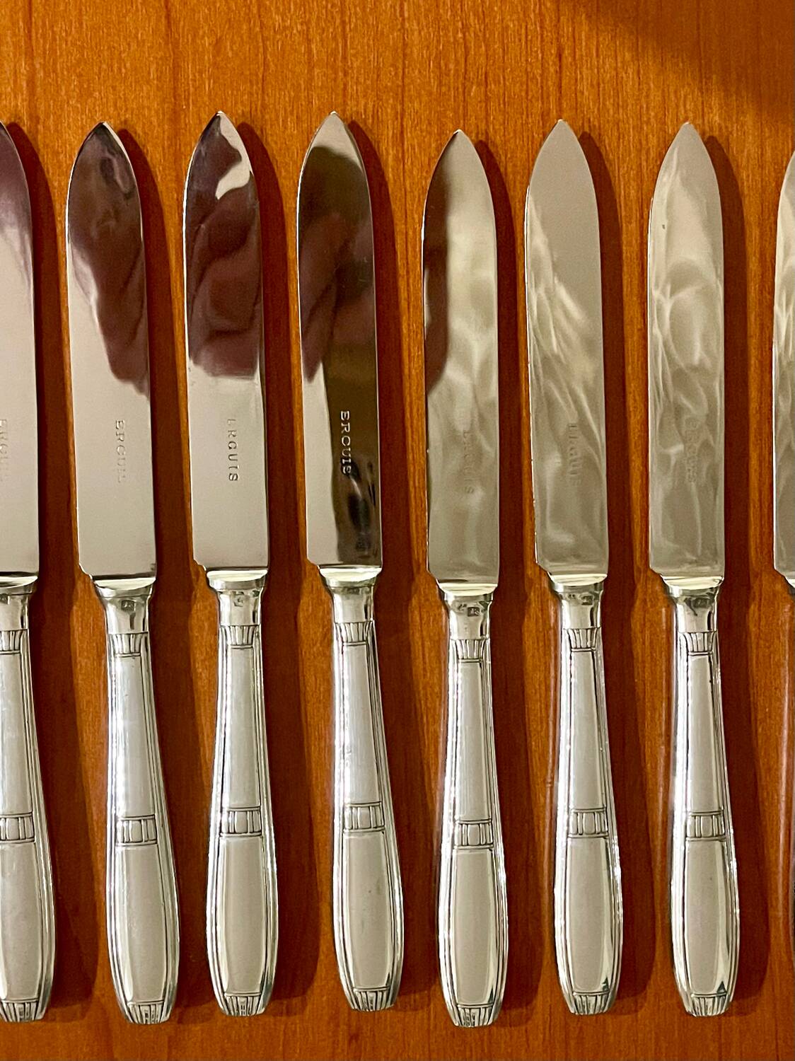 Ercuis, dessert cutlery, fruit and cheese, 36 art deco pieces