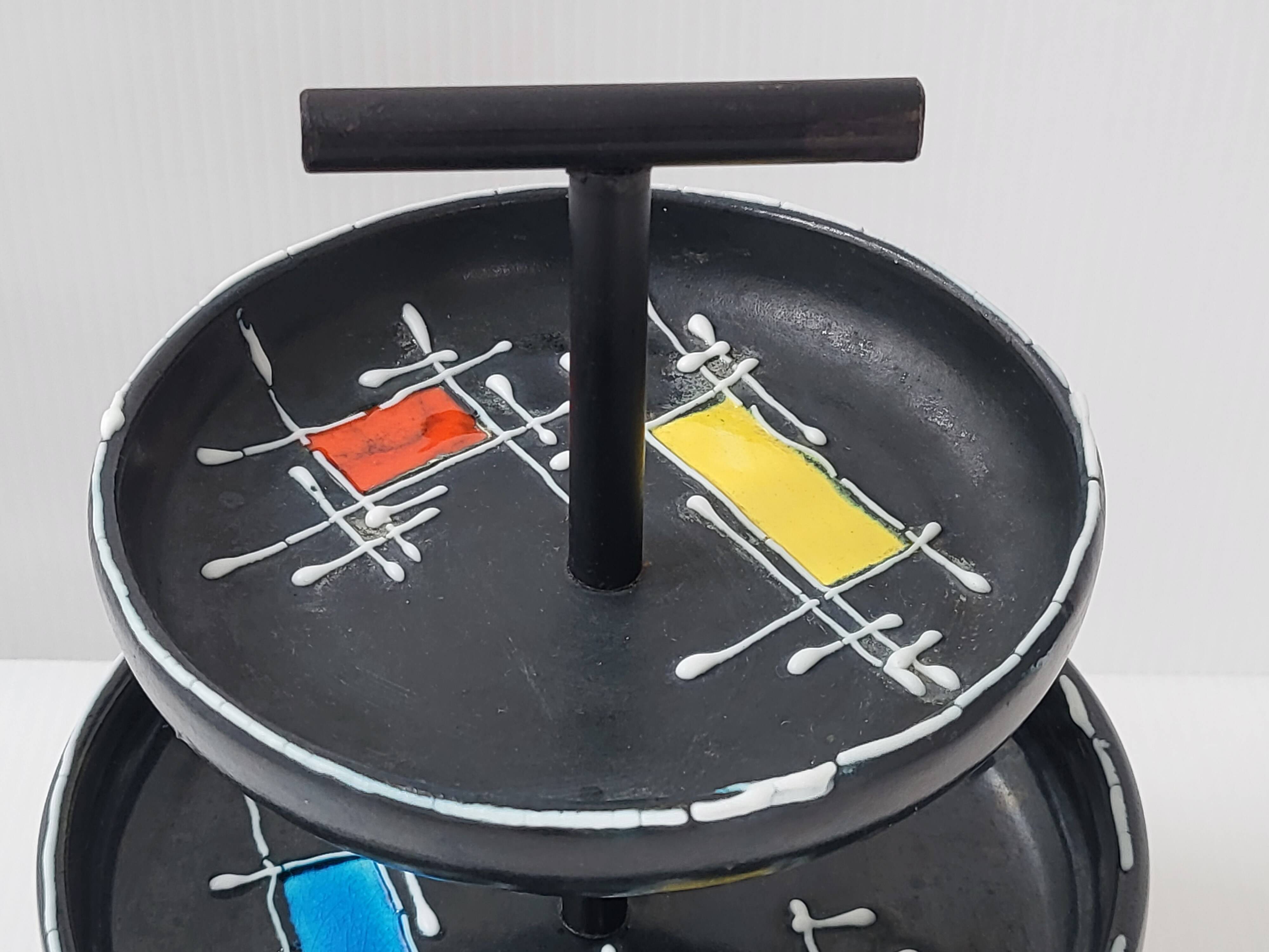 Vintage 1950 ceramic aperitif serving tray