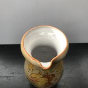 Ancien pichet tiam céramique beige décor fleurs vintage