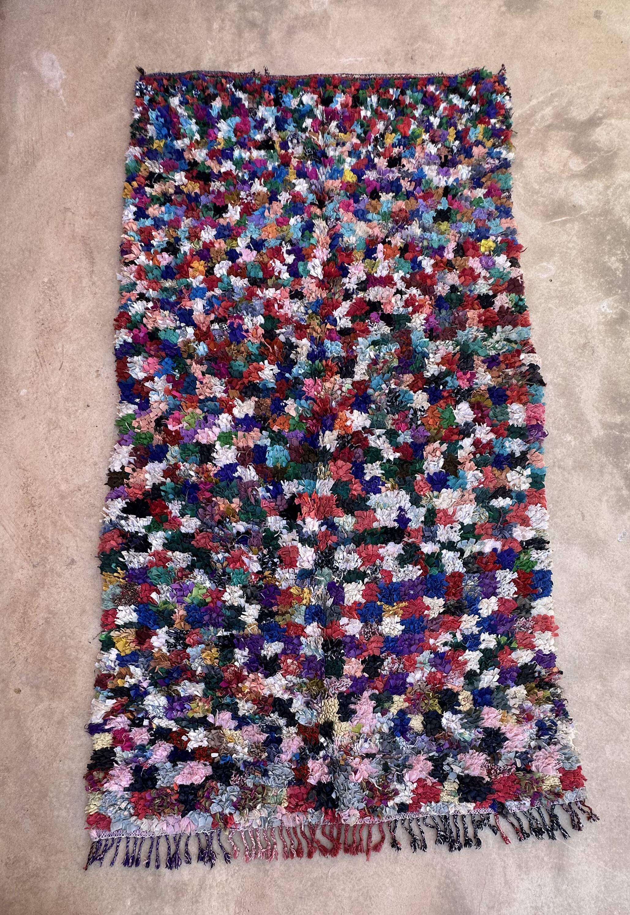 Tapis Marocain Boucherouite coloré - 138 x 260 cm