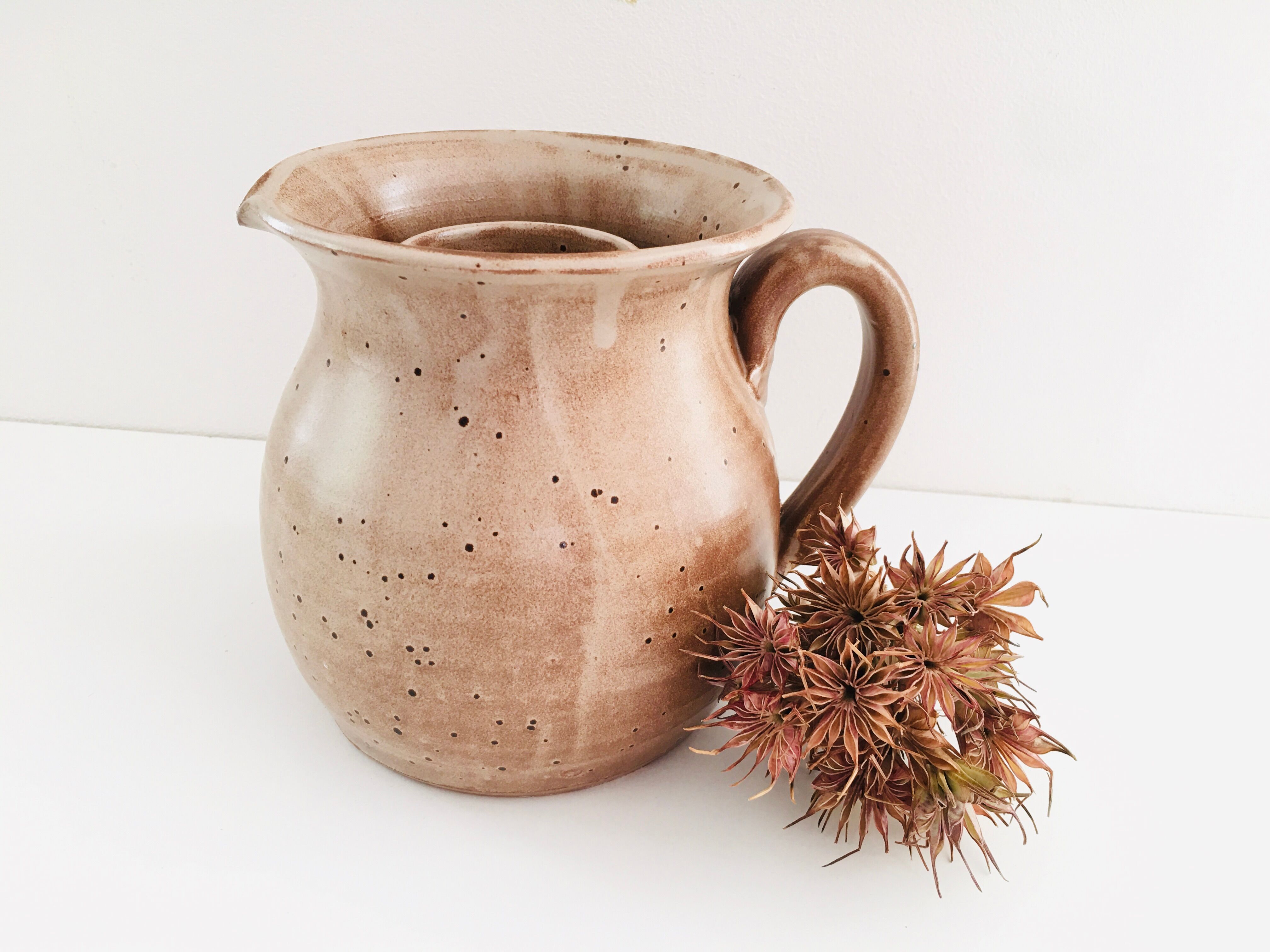 Vintage stoneware pitcher