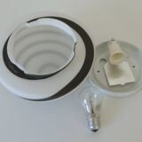 Applique murale vintage Pop Art en verre noir et blanc