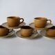 Lot de 5 tasses et sous-tasses à café en grès 1970