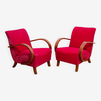 Pair of midcentury bentwood armchairs by Jindřich Halabala for UP Závody, 1950´s