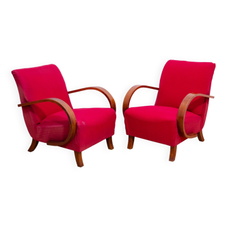 Pair of midcentury bentwood armchairs by Jindřich Halabala for UP Závody, 1950´s