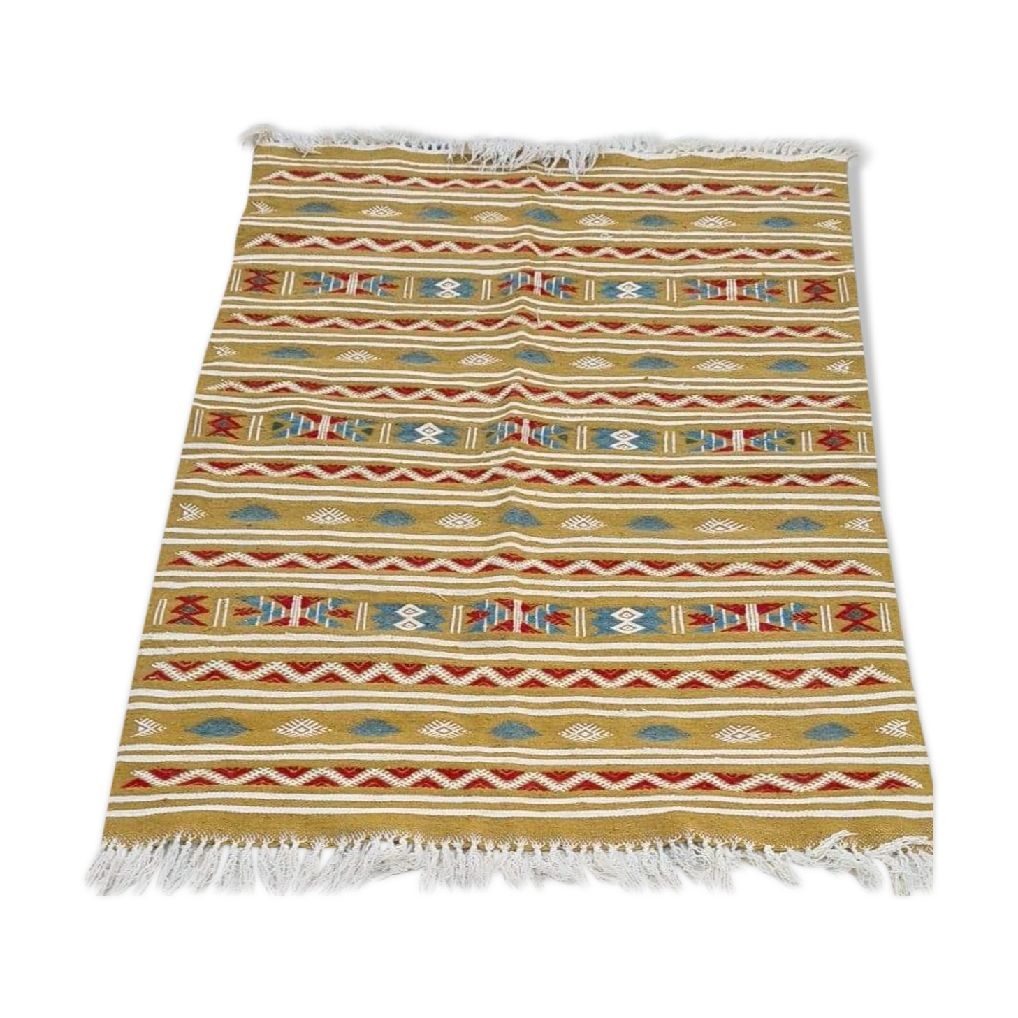 Traditional handmade multicolored Berber rug  140x104cm