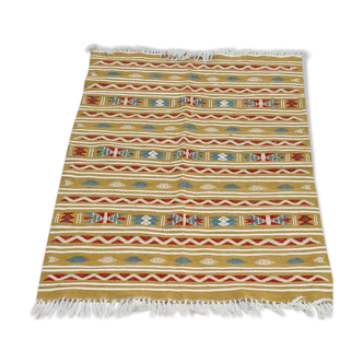 Tapis berbère multicolore traditionnel fait main 140x104cm