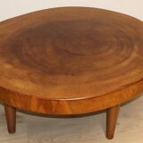 Vintage brutalist solid wood coffee table, 1960s