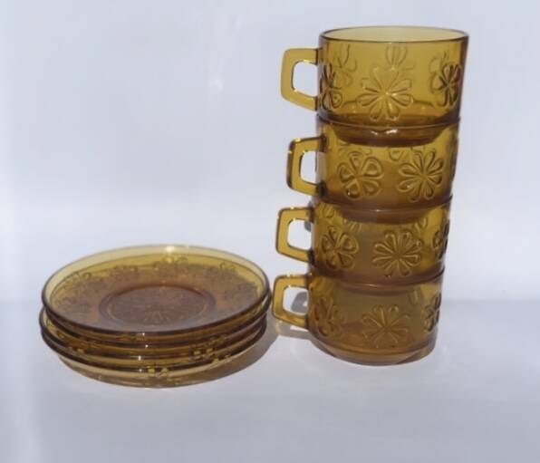 Vereco tableware (Daisy model) smoked glass