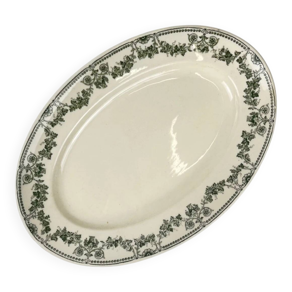 Plat ovale vert modèle ''Champagne'' Badonviller — Beyit