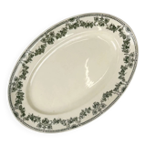 Oval plate model "Champagne", Badonviller, green