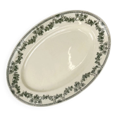 Plat ovale vert modèle "Champagne" Badonviller