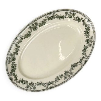 Oval plate model "Champagne", Badonviller, green