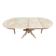 Large round extendable dining table renovated in raw pine with 2 extensions, 1980.