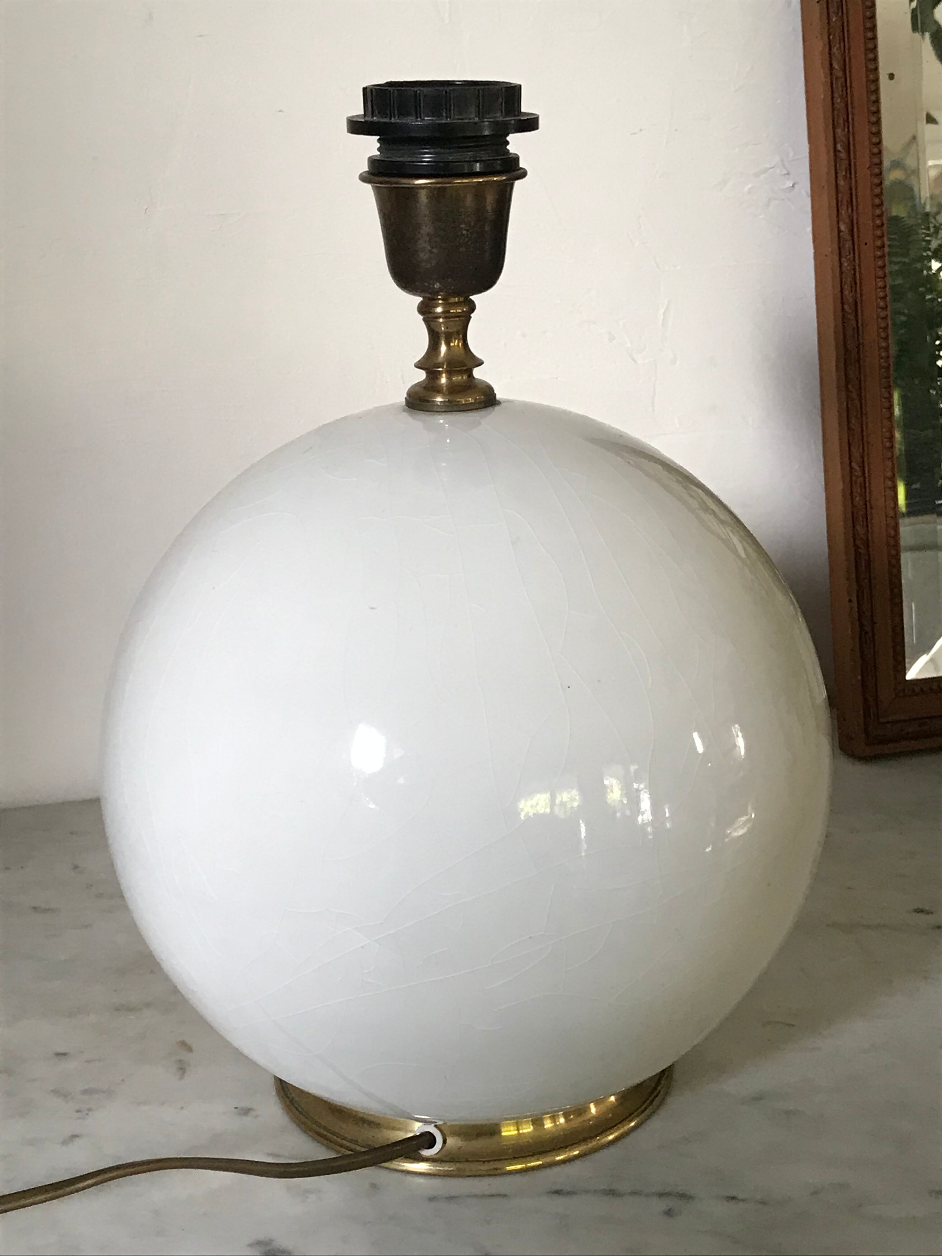 Vintage ceramic and brass lamp