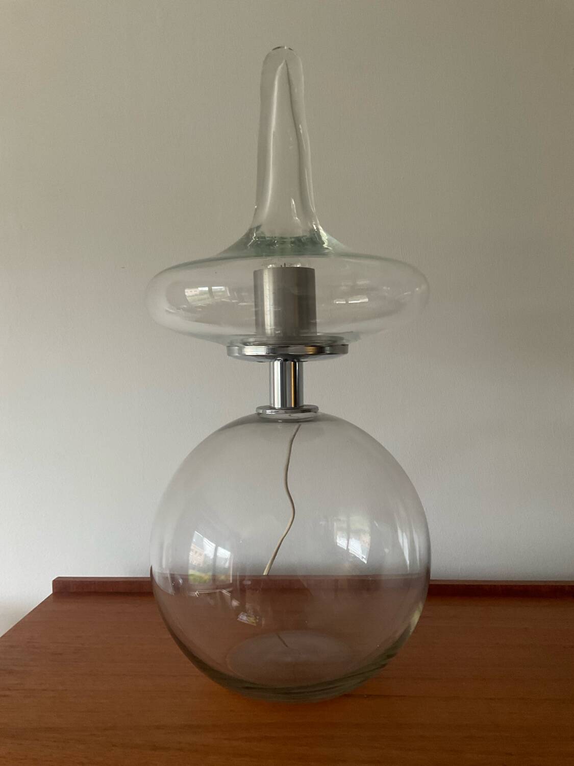 Vintage blown glass lamp from the 70s