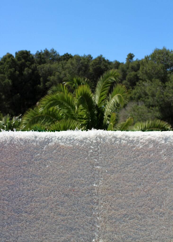 Double-layered handmade rug made from recycled cotton - hand-woven - 170 x 240 cm