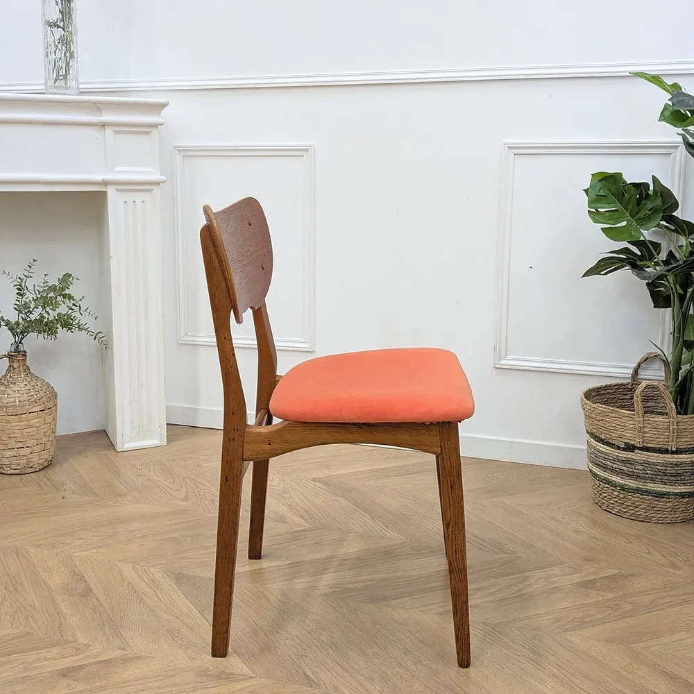 Scandinavian chair wood & vintage orange
