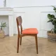 Scandinavian chair wood & vintage orange