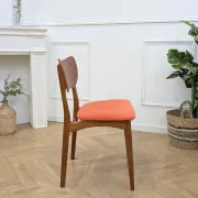 Scandinavian chair wood & vintage orange