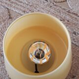 Pale yellow glass mushroom bedside lamp
