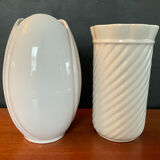 A pair of vintage ceramic vases from the 1970s.