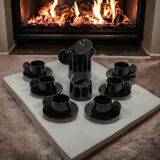 Coffee Set in Amaranth Ceramic by Gabbianelli, 1960s