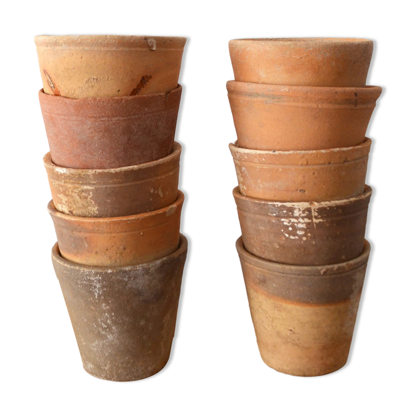 10 terracotta seedling pots