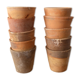 10 terracotta seedling pots