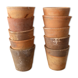 10 terracotta seedling pots