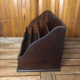 Mail holder 4 wooden boxes vintage office #a362
