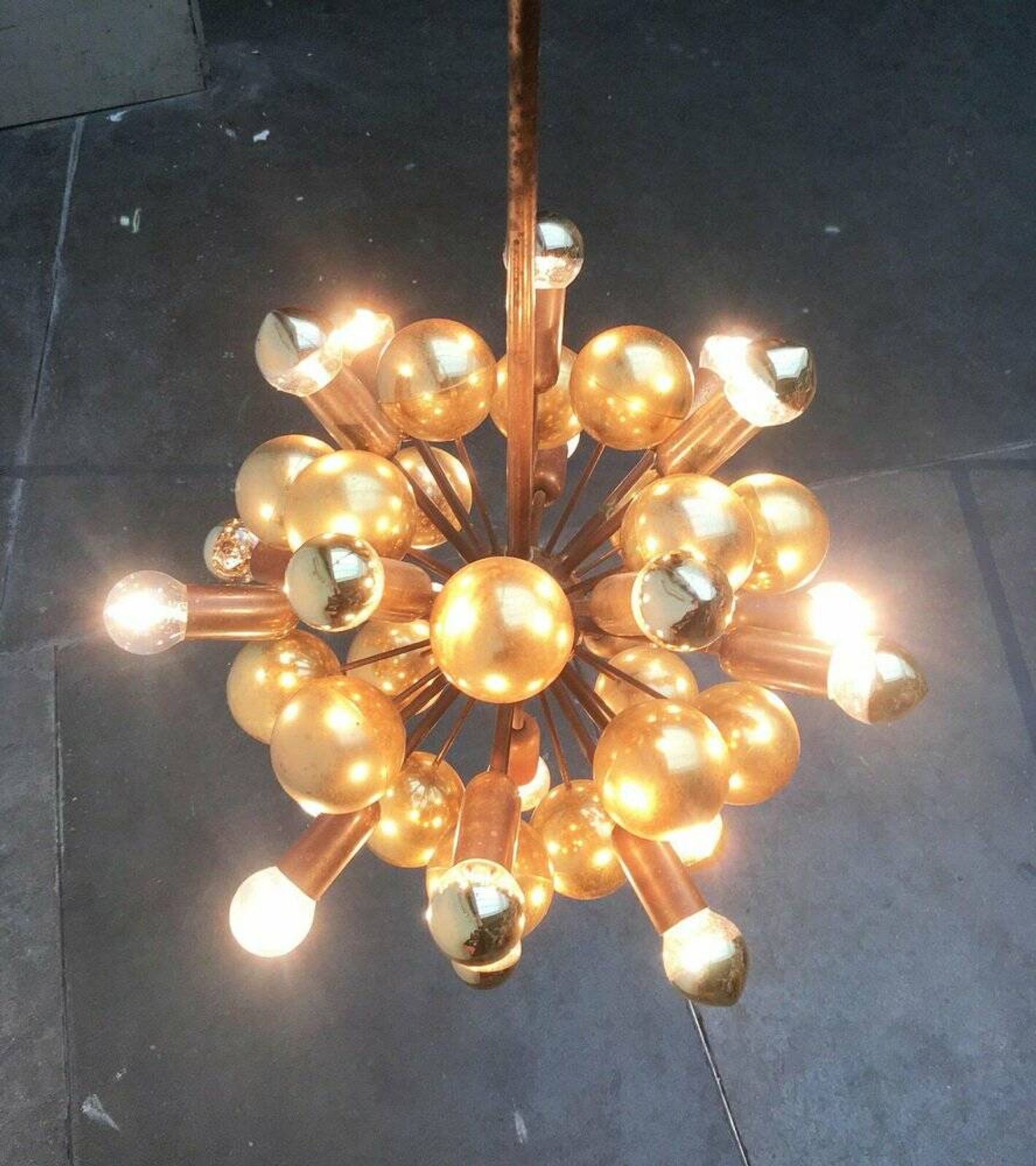 Atomic Brass Ceiling Suspension by Dorothee Becker for Cosack, 1970s.