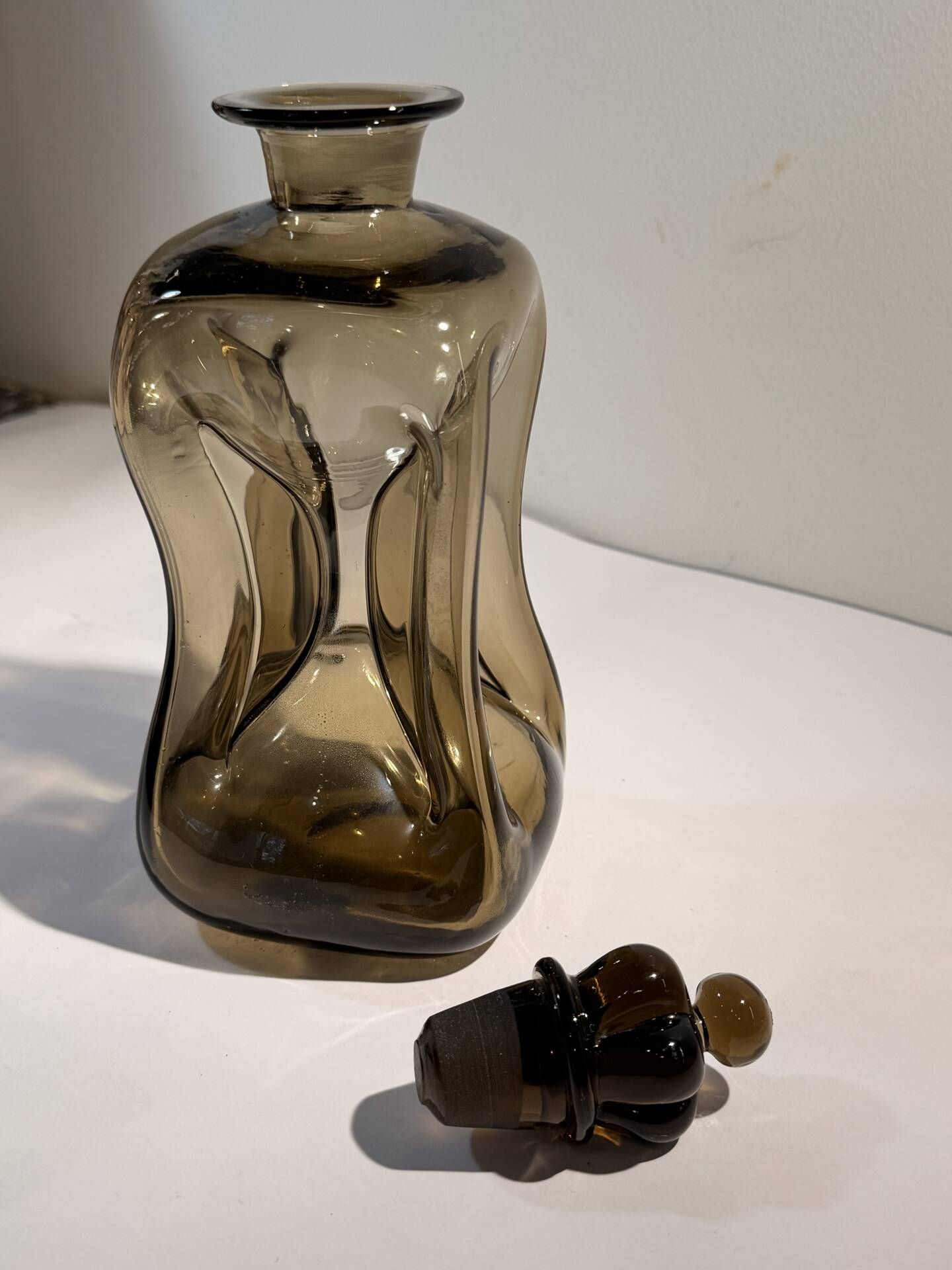Kluk Kluk Mid-Century Glass Carafe by Jacob E. Bang for Holmegaard